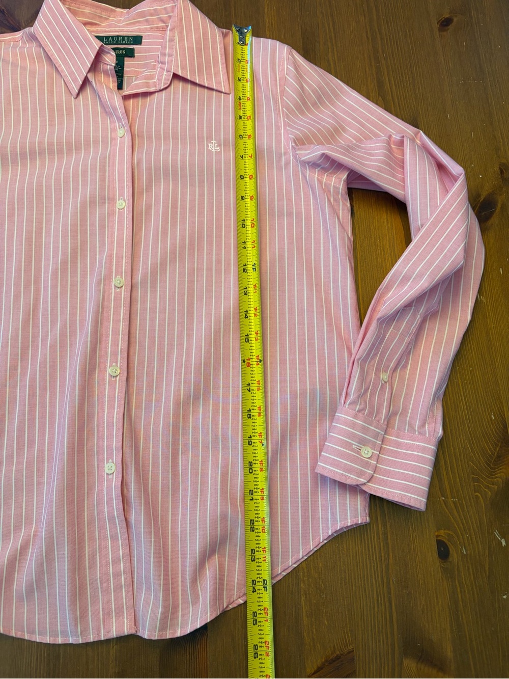 Ralph Lauren Classic Pink Button-Down Wrinkle Free Shirt - Women's, Size M. - Picture 7 of 8